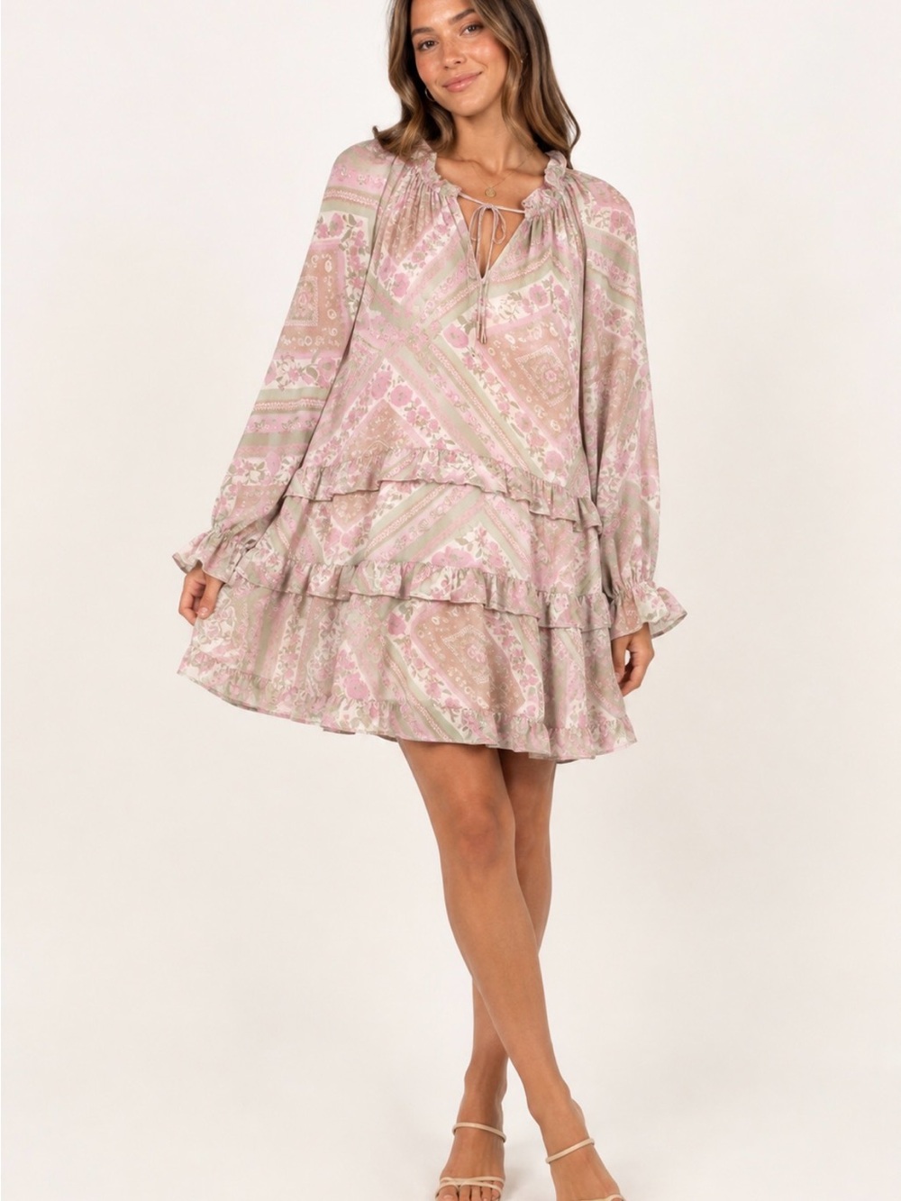 NWT Petal & Pup Hawken Sage Paisley Mini Dress L